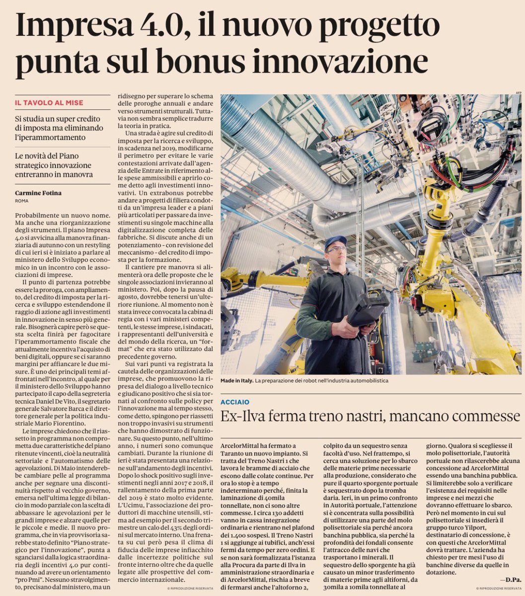 gdt62's tweet image. Il nuovo progetto #impresa40 punga sul bonus innovazione via @sole24ore @Nova24Tec