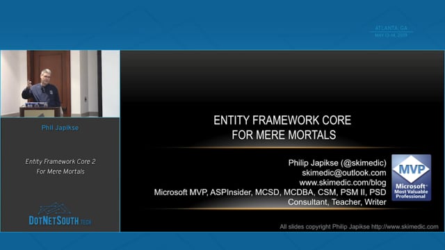 DotNetSouth's tweet image. New video from DotNetSouth 2019: &quot;Entity Framework Core 2 For Mere Mortals&quot; by Phil Japikse @skimedic recallact.com/ZiM
@recallact