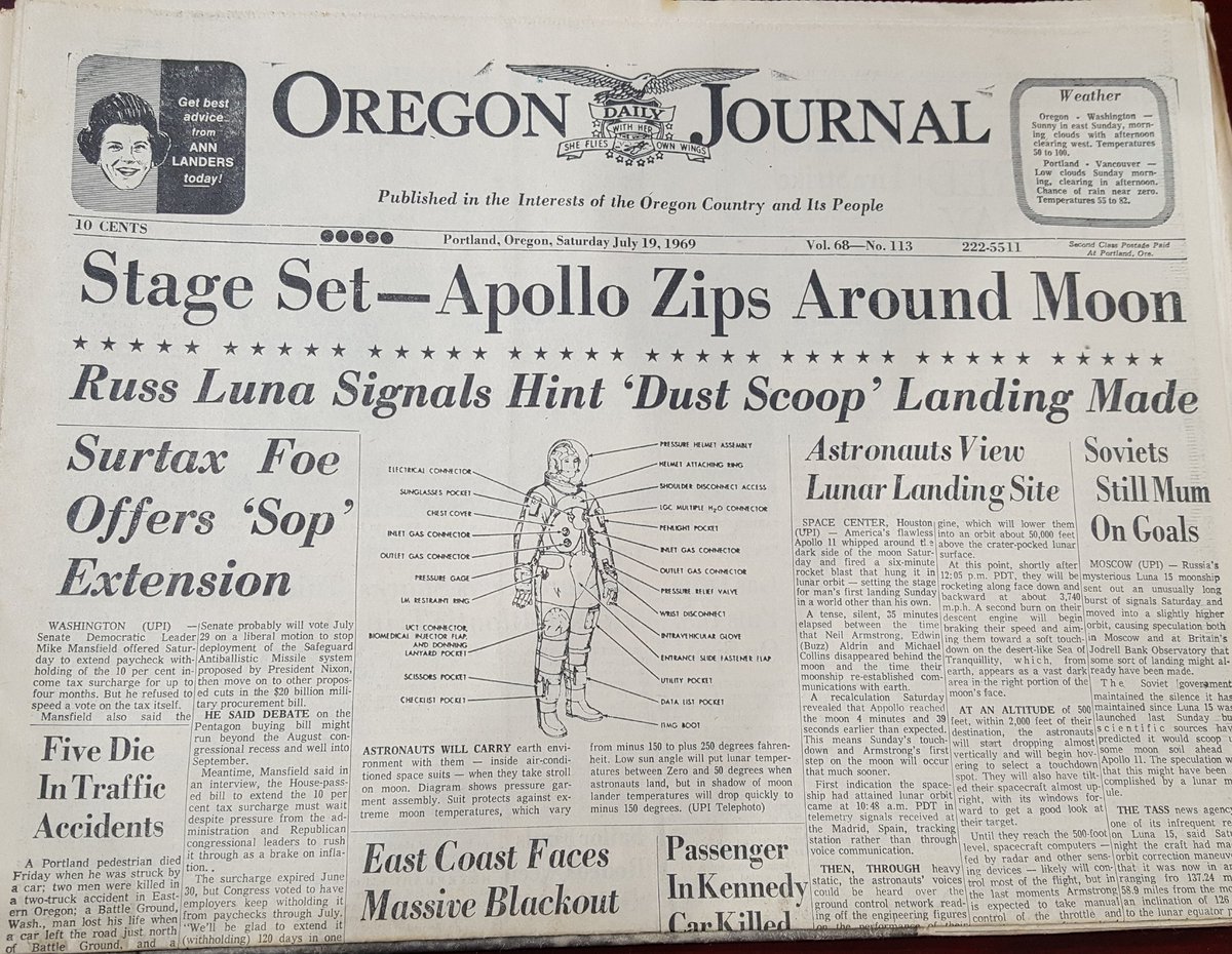 drnormal's tweet photo. On this day in the Oregon Journal #Apollo50 #Apollo50th #Apollo11 #OregonJournal #Portland #pdx #1969 https://t.co/aigMfzJ7fm