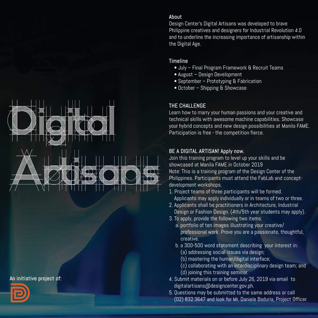DTIDesignCenter's tweet photo. In the World of Design 4.0, creatives will harness Open Innovation by building on the power of human-machine interaction and collaboration. Industry 4.0 ushers in a brave new world of design.
Are you brave enough to be a Digital Artisan? https://t.co/LkqmMkMGMW