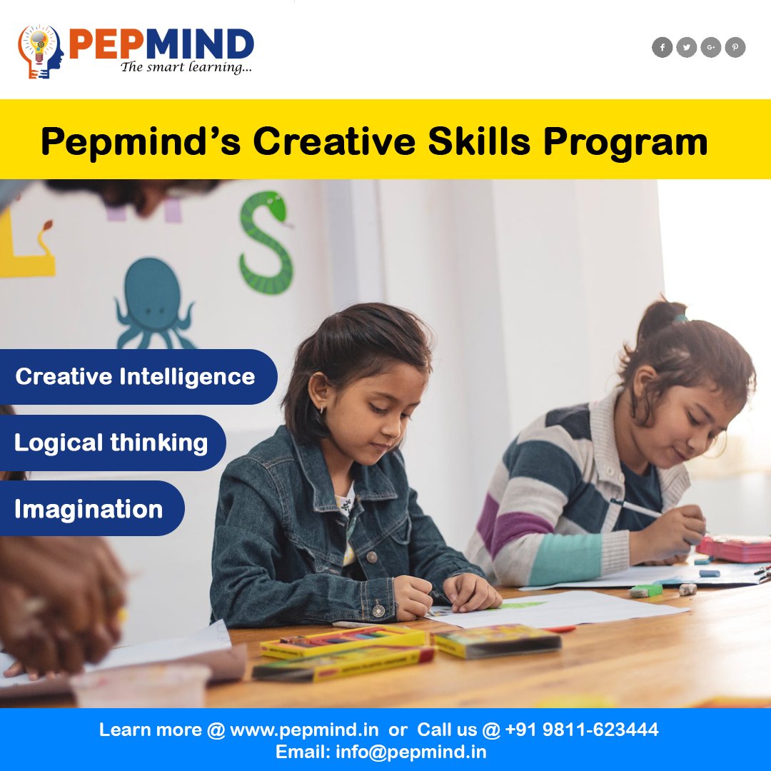 Pepmind2's tweet photo. At PepMind, we develop creative skills in the students which drive human progress and lead to huge positive improvements in them.

✔ Creative Intelligence
✔ Logical thinking
✔ Imagination

Learn more @ https://t.co/Uql0O4woaH  or 
Call us @ +91 9811-623444 https://t.co/LMddc2TTV5