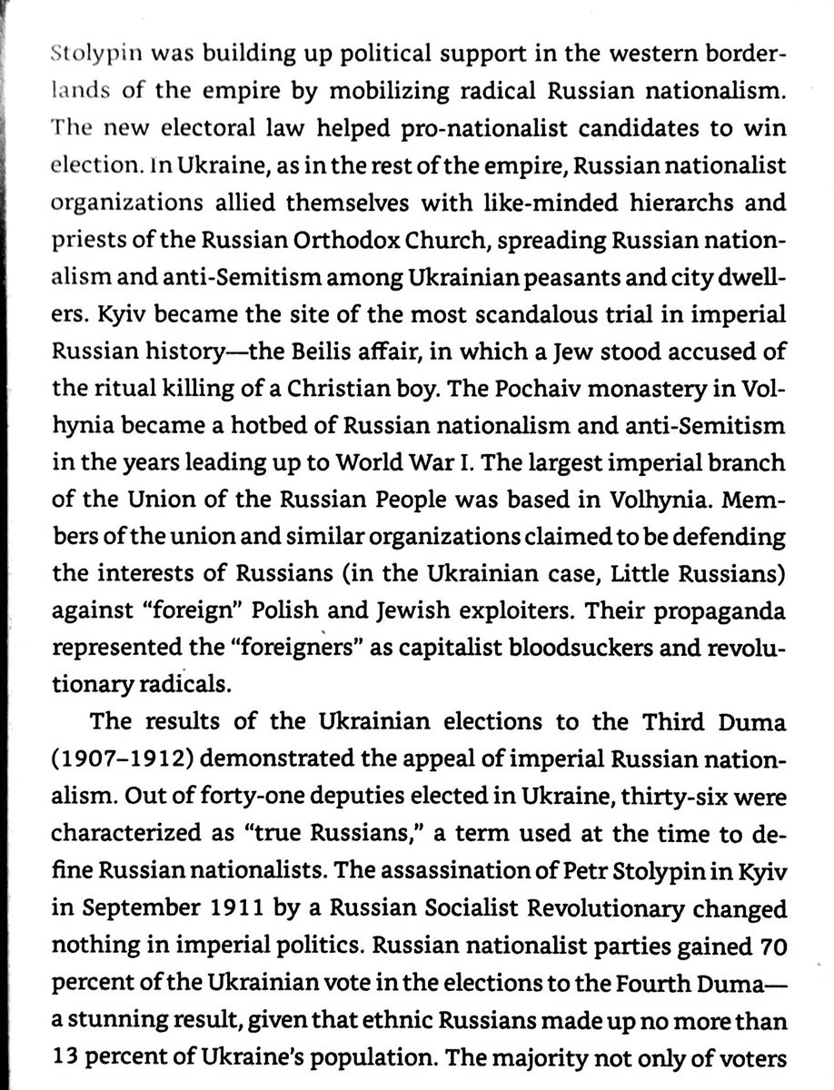 Russian nationalism did extremely well in the Russian controlled parts of Ukraine after 1905. Incredibly, the largest chapter of the Union of the Russian People in the entire empire was in Volhynia!