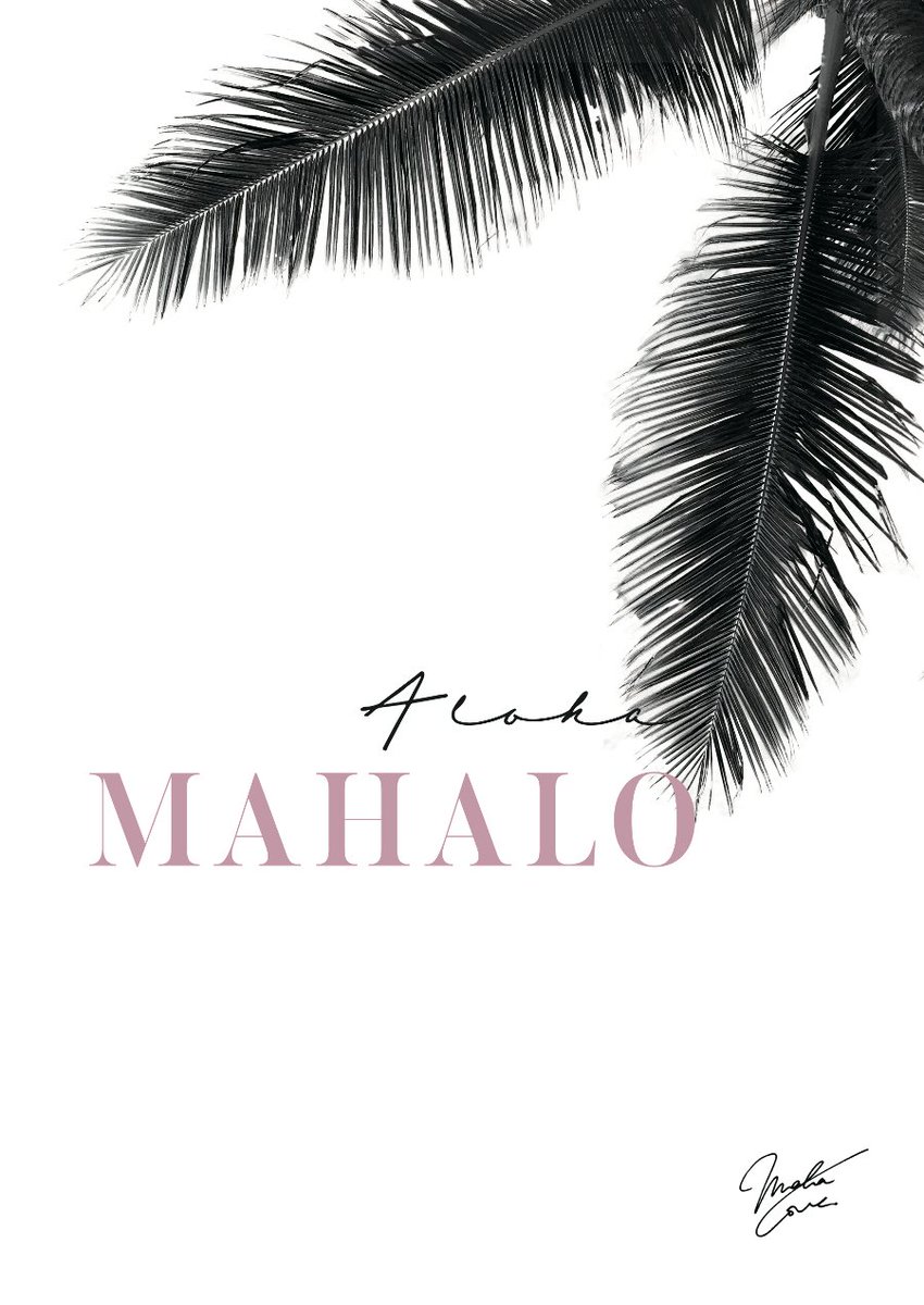 Funcy Art ハワイ ハワイ在住アーティスト マハラブが表現 本物の美しいハワイ 語 マハロ とヤシの木の写真を切りとったおしゃれなポスターが登場 アロハ 旅行 ハワイ在住 アート ポスター インテリア マハロ 大人可愛い オトナ女子 ハワイ