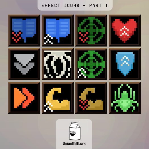 daikagaru's tweet photo. New effect icons set for game #Dunrog, making in association with @OnionMilk. 
#pixelart #gamedev #indie #UI #GUI #icons #2Dgraphic https://t.co/bfBK3ZWpCY
