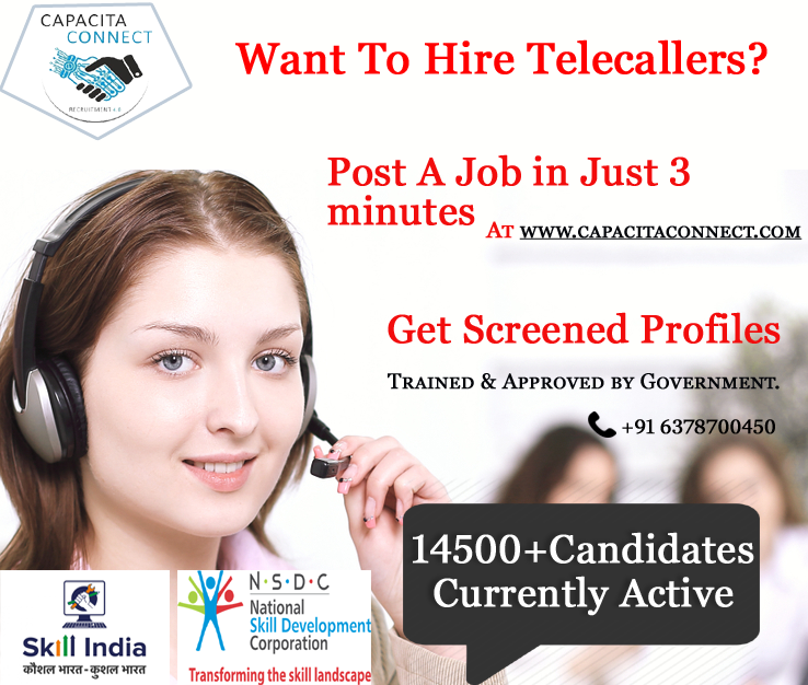 CapacitaConnect's tweet photo. Want To Hire Telecallers?

Post A Job in Just 3 minutes At https://t.co/ufS1J3TPDY
Get Screened Profiles (Trained &amp; Approved by Government)

You can also hire through our "PAN HIRE" Employer Portal App!!
For Download Click here - https://t.co/XwZIPqgEJm

#NSDC #FICCI #skillindia https://t.co/mE9cZU5Uvi