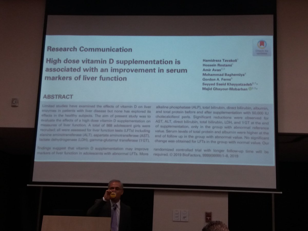 magraziagirone's tweet photo. Dr.  @AlvaroCorreaMD talking about controversial subject #extraskeletal effects of  #vitaminD in high dosis #liver #functions    #epilepsy #colorectalcancer @EsePresident @ESEndocrinology  @Nutrabiotics @sharorico @DrCant @CristobMorales @drfherediaz https://t.co/ygvcyClDYd
