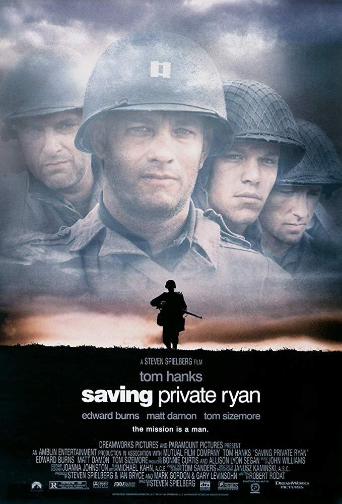 I just finished Saving Private Ryan with (9.5 or 10/10)whatever i say about this movie , i can't describe how great this movie wasTom frickin' hanks and Matt damon 