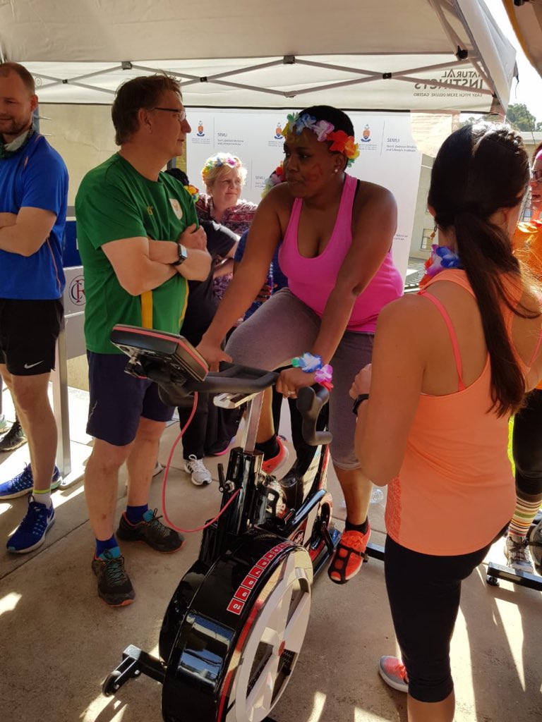 ChristaJVR's tweet photo. Raising money by wattbike cycling for 67 min #MandelaDay #SEMLI@UP https://t.co/2cwPEoFT9U
