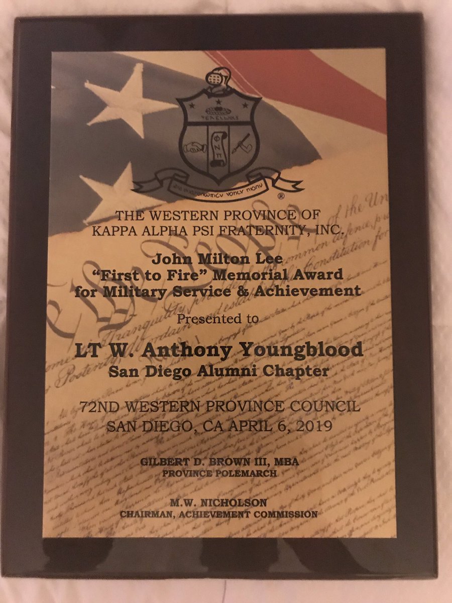 WesternProvince Kappa Alpha Psi award for Military Service & Achievement. Thank you Sailors of DDG76, CWG6 & PP19. Now back home to Philly for Konklave! 👌🏽
#KAPsi #Achievement #DDG76 #CWG6 #PP19 #Navy #FirstToFight #FirstToFire #WesternProvince #NUPE #SanDiego #Philly #ComingHome