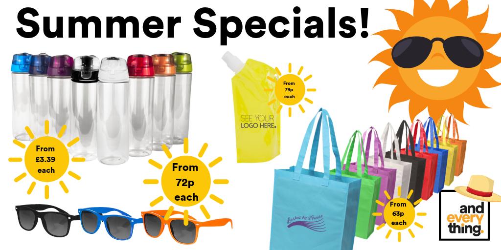 🌞 #Summer, by now, should be officially here, but as we are in the UK it is still a bit hit and miss with the actual weather! Here is some summer #promo #merch ideas for you to try!

Order now on andeverything.com 🌞