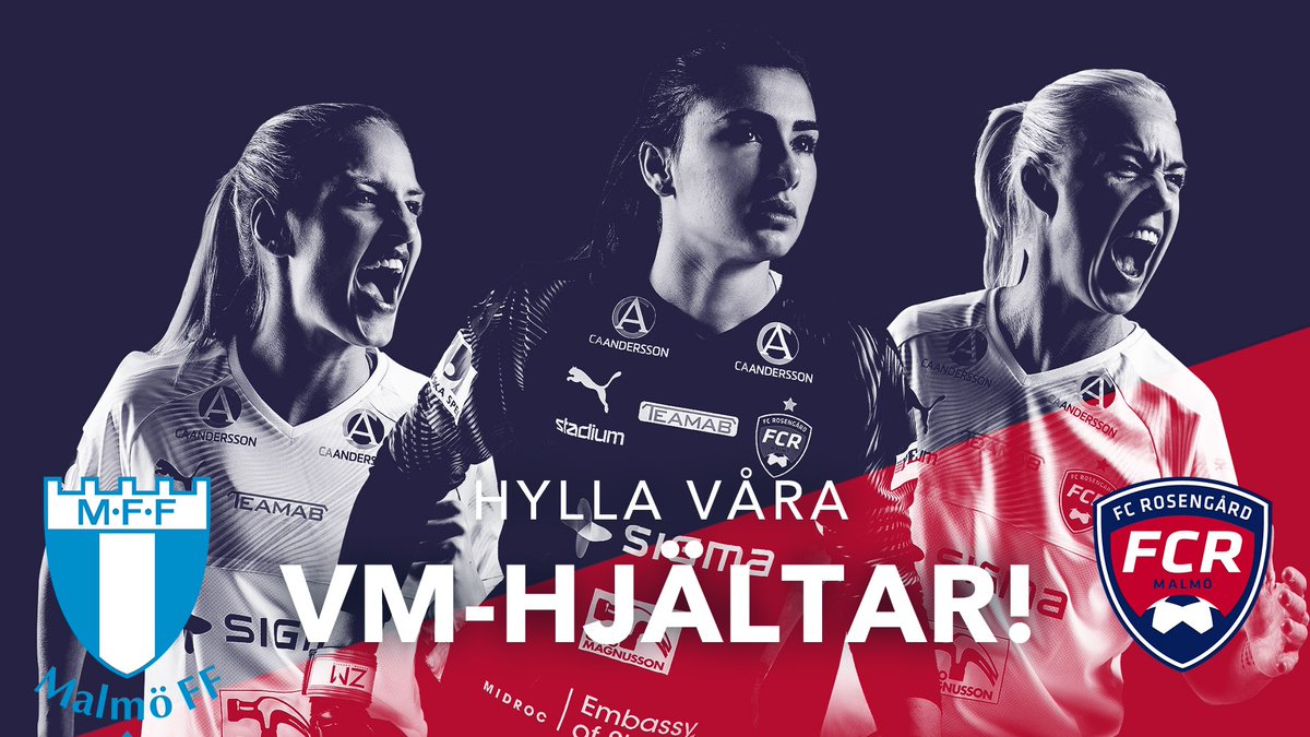 FCRosengard's tweet photo. Är du säsongskortsinnehavare hos @Malmo_FF eller har en annan typ av biljett till MFF - Sirius imorgon, välkommen då att fortsätta din fotbollssöndag på Malmö IP när vi tar emot Växjö DFF kl. 17:30. Uppvisning av biljett ger fritt inträde. Låt oss hylla våra VM-hjältar!❤️💙

#FCR https://t.co/2evP5jcYxd