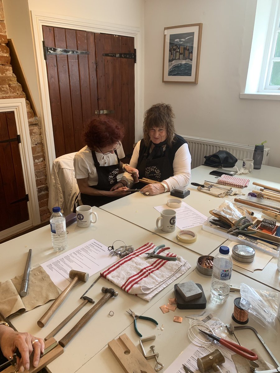 cyrilynsilver's tweet image. A gorgeous lady came with her full time cater to learn to make rings and things. It was a pleasure to teach her and see the beam on her face when she walked away from our #silverworkshop 
.
#autismawareness #autismacceptance #peoplearepeople 
#inclusivity 
 #cyrilynsilver