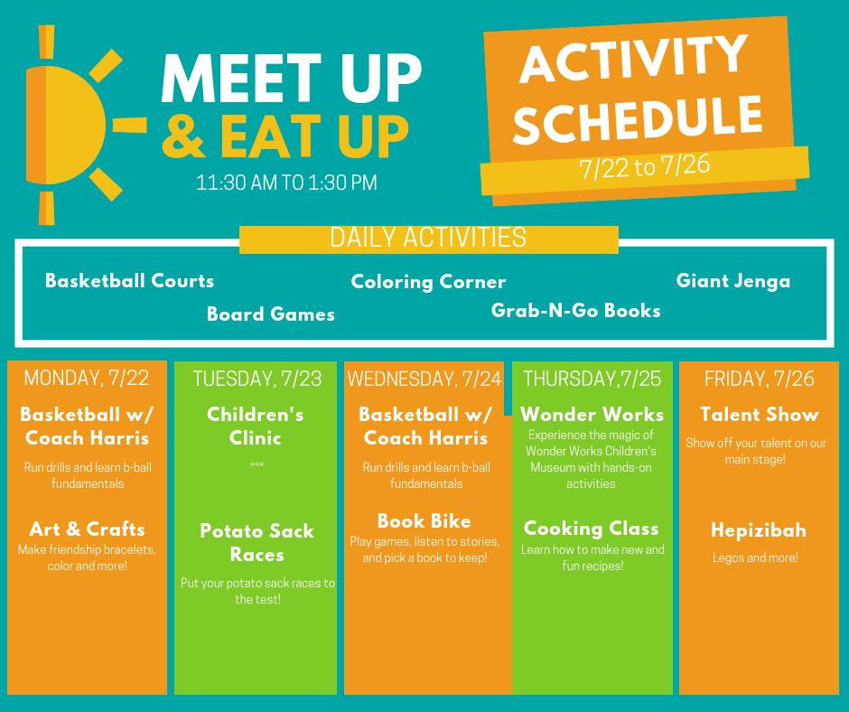 gobeyondhunger's tweet photo. It's going to be a great week ahead at our Meet Up and Eat Up Summer Meals Program! #BookBike #PotatoSackRace #basketball #talentshow https://t.co/XyE4cfnLGg