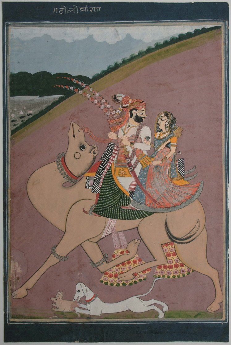 ssharadmohhan's tweet photo. @DalrympleWill Love Story of #DholaMaru are popular in #Rajasthan. In this c1830 #Marwar painting sold by https://t.co/1GLnuf6f6y, #Dhola upon learning that his child bride #Maru is kept captive, finds her &amp; escapes on a flying camel. The Dog &amp; Rabbit are not part of the story!!! https://t.co/NeuMbGESIy