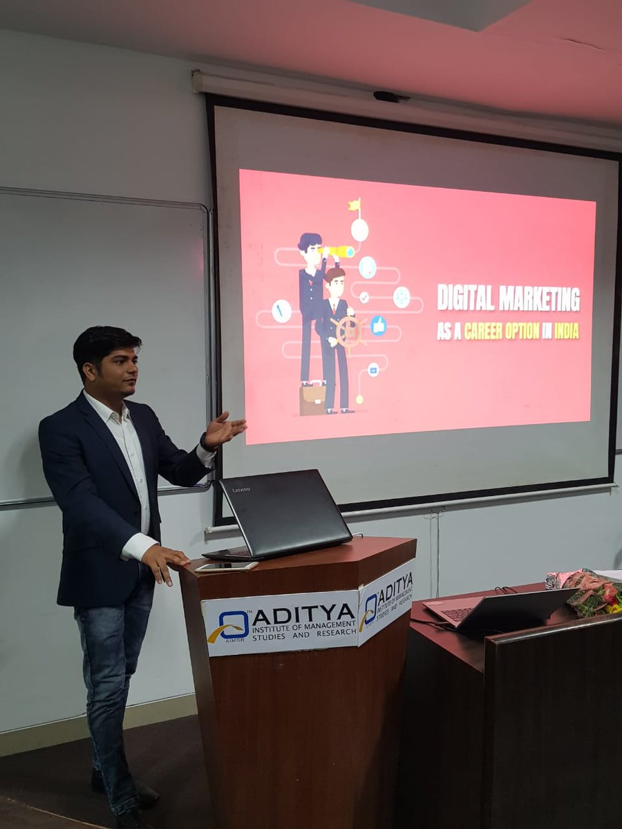 PuretechDigital's tweet photo. Devang Manseta, Group Head SEO at @PuretechDigital sheds light on what a career in Digital Marketing entails at @AdityaInstitute. #PuretechKnowledge https://t.co/k2hIEBp2Ad