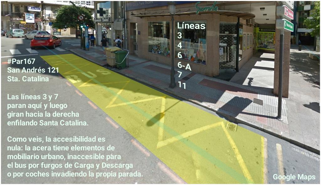 BlogBusurbano's tweet image. .En esa manzana de la #Par167 tenemos claras tres intervenciones:

1.- Sumarla a las #ParadasAccesibles, ampliando la acera y doblando su longitud!

2.- Eliminar las plazas de #ORA

3.- Habilitar zona de #CargaYDescarga desde la pz. de Sta. Catalina hasta el cruce con c/ Huertas