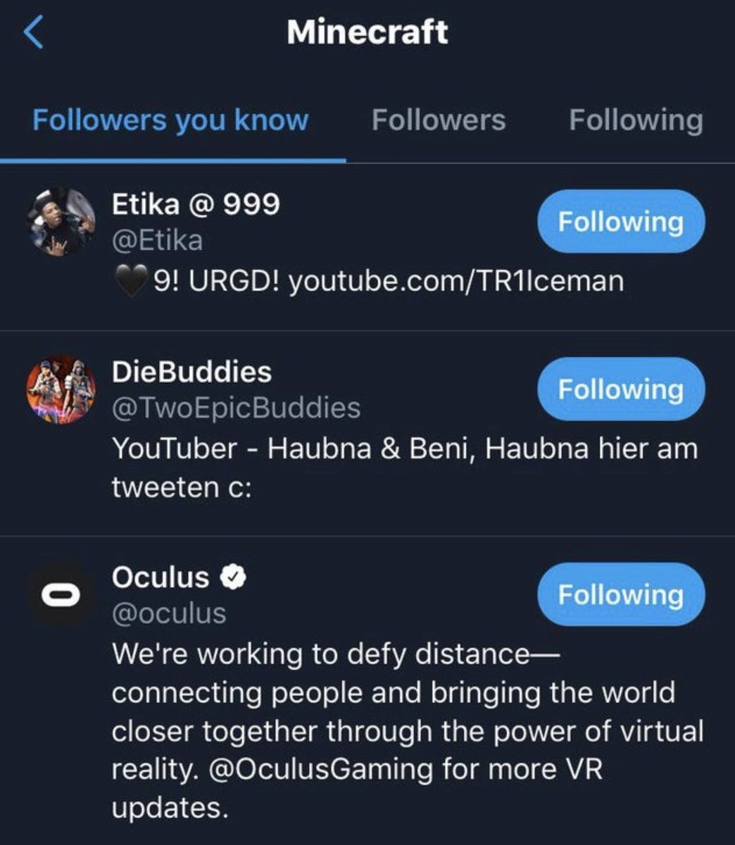 VrVrdream's tweet photo. Minecraft started following Oculus on Twitter maybe they are going to make Minecraft vr for the quest!?
.
.
.
#vr #virtualreality #news #twitter #follow #oculus #minecraft #quest #minecraftvr @Minecraft @Oculus_Dev #soon #maybe @Microsoft @OculusGaming @oculus https://t.co/slJIhAc66f