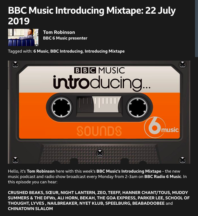 freshnet's tweet image. Tonight's @BBCIntroducing MIXTAPE 
bbc.co.uk/blogs/introduc… at 2am on @BBC6Music includes
@CrushedBeaks
@soeursoeursoeur
@swingofthings77
@ZeoZeonardo
@Teeff_Music
@HannerChant
@muddydfws
@alialihorn
@arltbekah