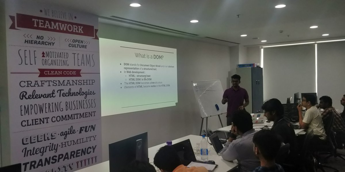 technogise's tweet image. @AbhijitHycinth explaining DOM manipulation with #ReactJS at #TechnoWise
#DocumentObjectModel #DOM #SinglePageApplication #Technogise @reactjs
