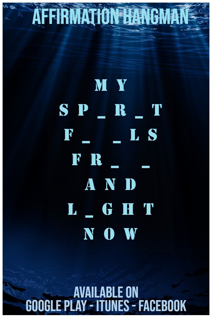 SFrenzy222's tweet photo. Click the link &amp; Download #Affirmation Hangman Today! #Affirmations #Lawofattraction @PositiveThoughts #ChangeYourThoughts #ChangeYourLife #DailyAffirmations  #Manifesting #Universe #ThirdEye 

Google Play  - https://t.co/oTSYY7pTuF 

Itunes - https://t.co/6yUcsndYu1 https://t.co/z7gwXzGKpd