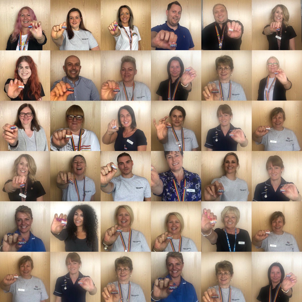 J_Alexander_FP's tweet photo. Today we stand with our LGBT+ friends in making a positive stance against discrimination and violence towards anyone.

We are your LGBT+ Allies 🏳️‍🌈 
We will continue to wear our NHS Rainbow badges till there is no more discrimination.
We are #teameveyonesfamily https://t.co/kNKppvPwKP