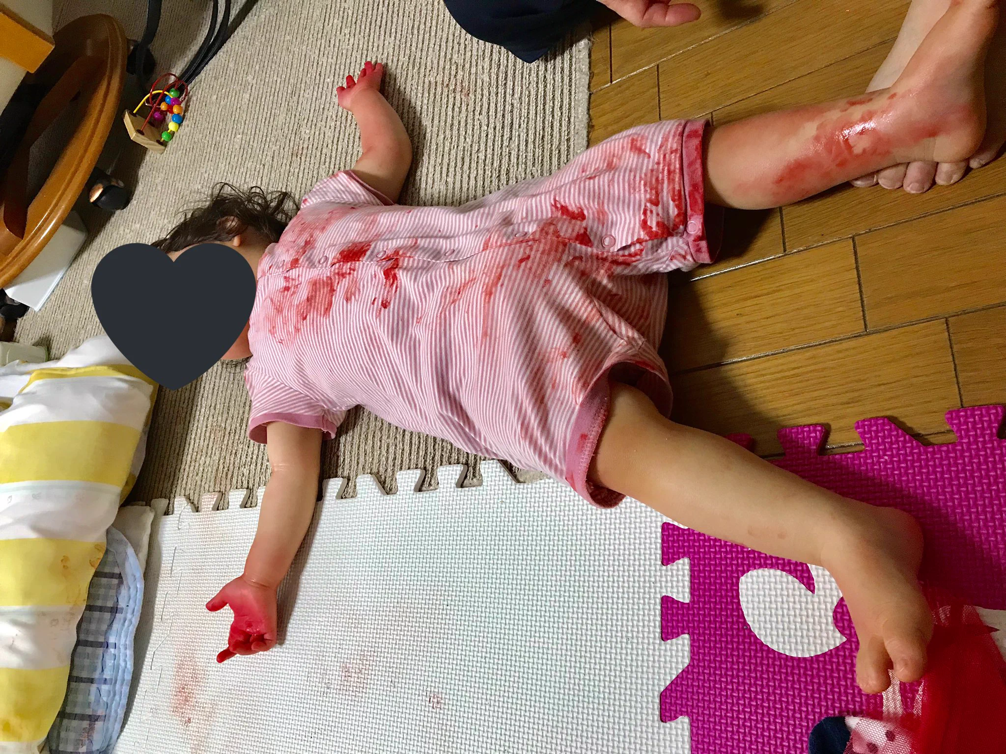 【衝撃写真】気がついたら殺人現場だった・・・凶器は・・・
