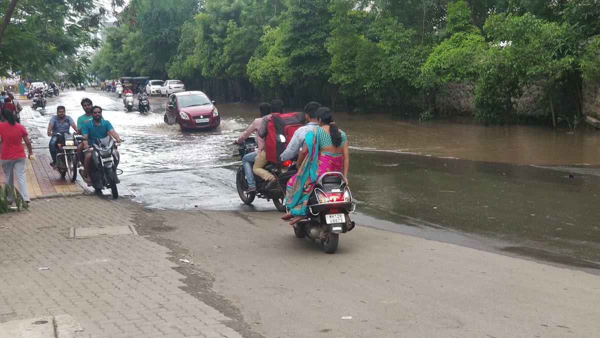 <a href="/PMCPune/">PMC Care</a> <a href="/mukta_tilak/">Mukta Tilak</a> 
Every time Rain comes &amp;  every year same is being repeated.
Is this the service expected from PMC after paying heavy property tax..
Why the Strom water was not placed in this patch ?
Can we expect action soon ?
Location : D P Farms Road, EON, Kharadi