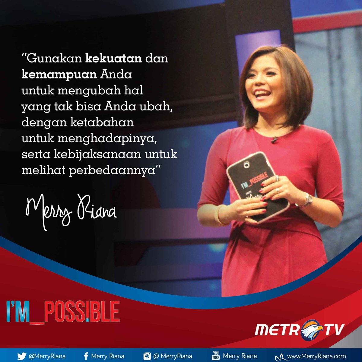 MerryRiana's tweet photo. Gunakan kekuatan dan kemampuan Anda untuk mengubah hal yang tak bisa Anda ubah, dengan ketabahan untuk menghadapinya, serta kebijaksanaan untuk melihat perbedaannya. https://t.co/CmwPLyfAVR