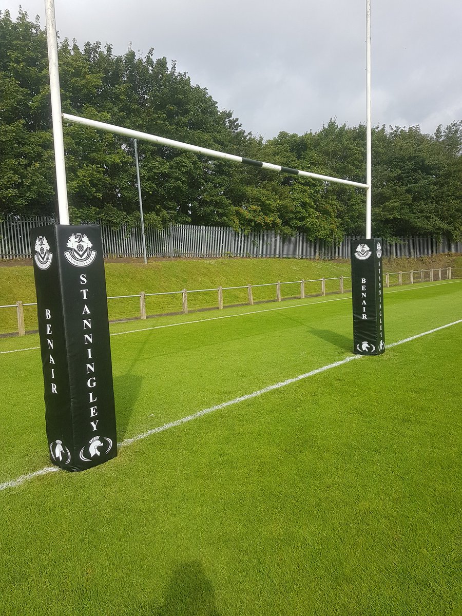 Danielconnor123's tweet photo. Derby game between @StanningleyRL v @MilfordARLFC  Celebrating 130 year anniversary. Big thanks to @LeonPea97160800 @ryangolding2010 for all the help. Also @CenturionRugby for doing a great job on the post pads and flags. https://t.co/f0QLJq8AZf