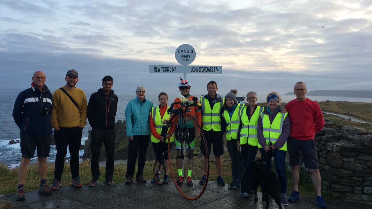 ewt1994's tweet photo. This morning my dad set out on his world record attempt - lands end to John 'O Groats on a PENNY FARTHING raising money for @BBCCiN. Give him a follow @PEndtoend https://t.co/gkrKKuAgLM