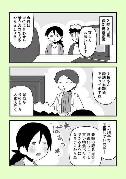糖尿病で入院した時の漫画 12/20
8日目：昼間 