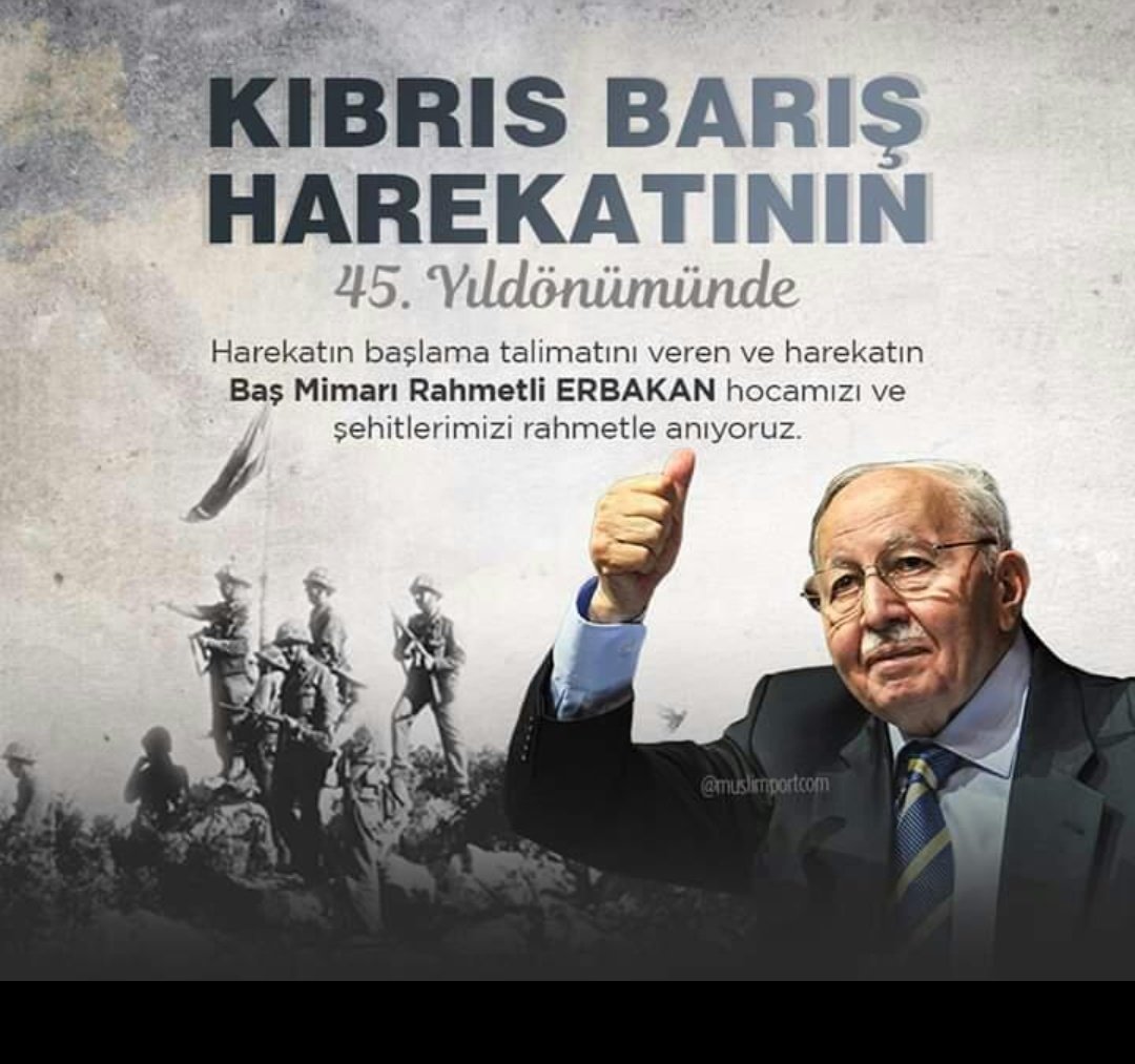 YahyaRat's tweet photo. Kıbrıs harekatının 45. Yılında şehitlerimizi ve rahmetli Erbakan hocamızı rahmetle anıyoruz https://t.co/lOwmEKiPCo