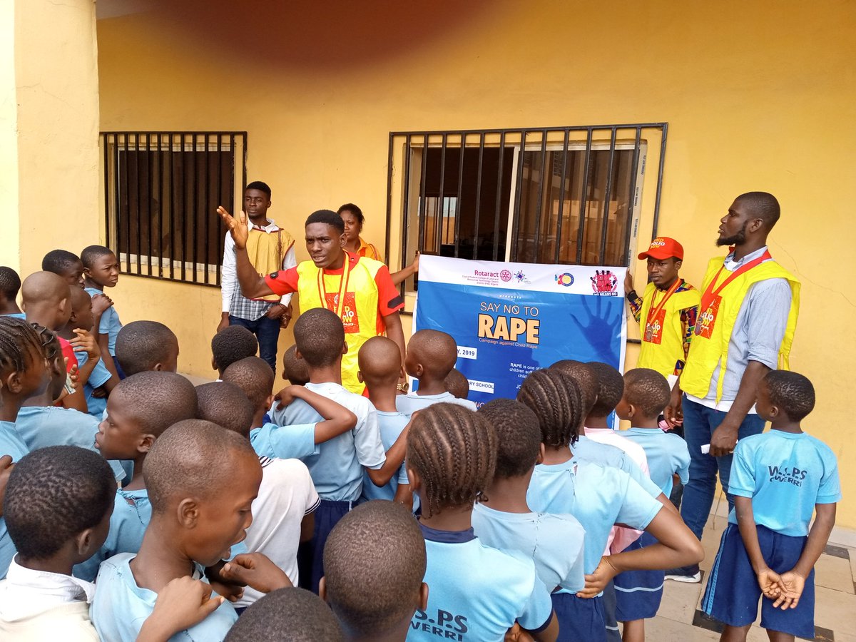 rotafedpolynek's tweet photo. It was a success as Rotaract club of Federal Polytechnic Nekede partnered with Rotaract clubs in IMO zone on CAMPAIGN AGAINST CHILD RAPE today.

Community Basic education and literacy program 

Say No To Rape https://t.co/8f7oOPOL1D