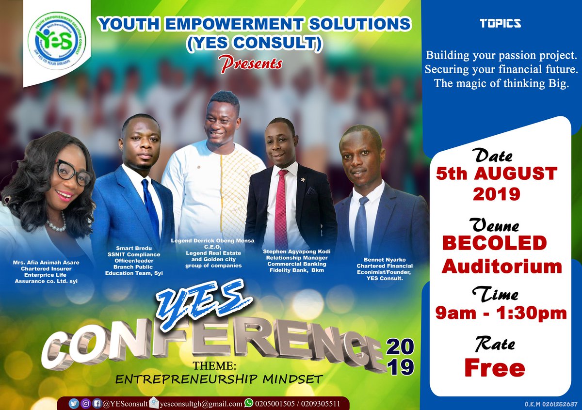 bennet_nyarko's tweet photo. Happening this August 
#SayYesToYourDreams
#YESTime https://t.co/YOPWzkCcAf