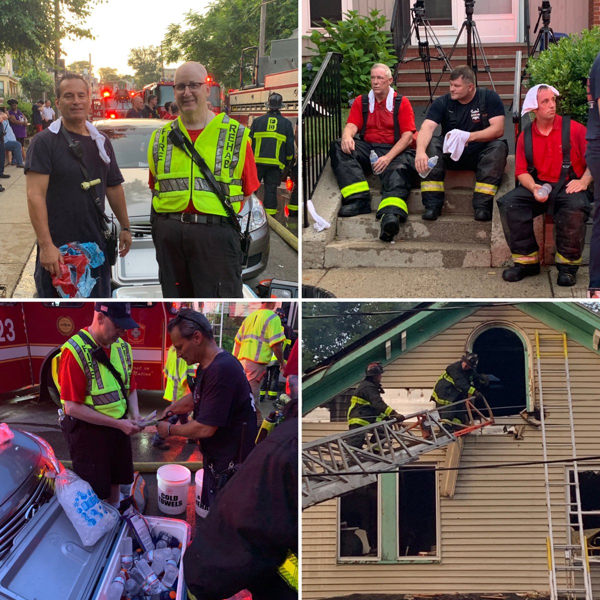 The command staff did a great job rotating companies working under the hot and humid conditions.  Thanks again to A-10  <a href="/BostonSparks/">Boston Sparks Assn.</a> who helped to keep the members hydrated and cool while fighting the fire, they are always there for us.