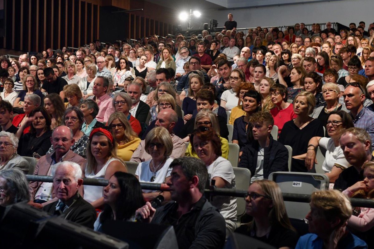 GalwayIntArts's tweet image. Lots of good questions in the Q&amp;amp;A following Mary Robinson’s #FirstThoughtTalk, including this one from a young member of the audience: “What can children do directly?” @nuigalway 📸 @xposure101 #ClimateJustice #climatechange #ClimateAction