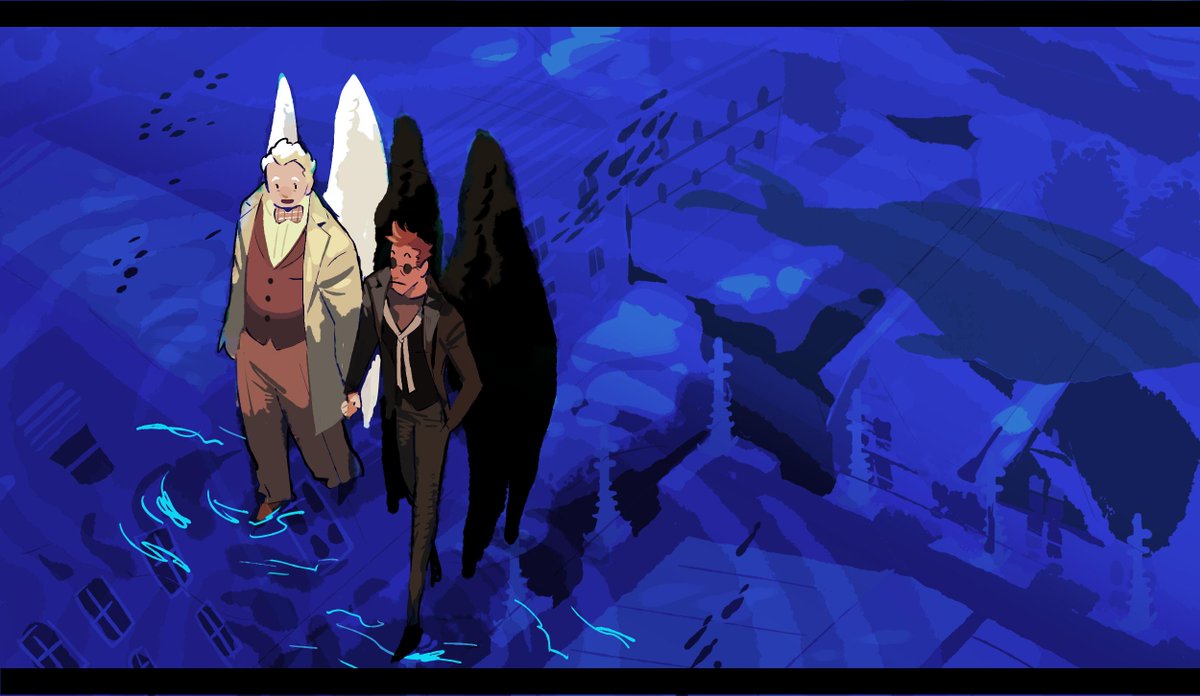 Goodomens 世界の終わりとアジクロちゃん アキラメラのイラスト Goodomens 世界の終わりとアジクロちゃん アキラメラのイラスト