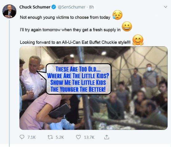 JPSki9's tweet photo. Democrats love little illegal aliens so much they could just eat them up....
#ANDtheyDO #illegalRECIPEShere #YOUNGisTENDER https://t.co/W74Ful0ptT