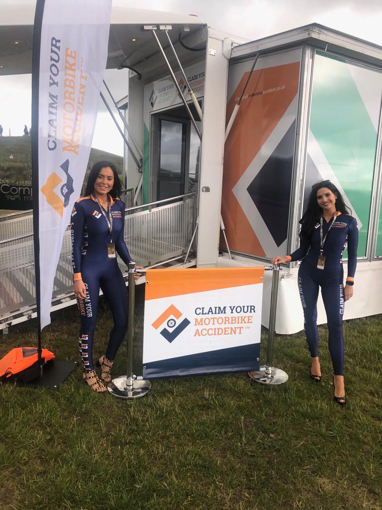 MotorbikeCYMA's tweet photo. Come and speak to our #ClaimAngels at @SnettertonMSV @OfficialBSB today and tomorrow to find out how you can enter our competition. 
You could win a helmet signed by @realleonhaslam https://t.co/C4lYMKGYHc