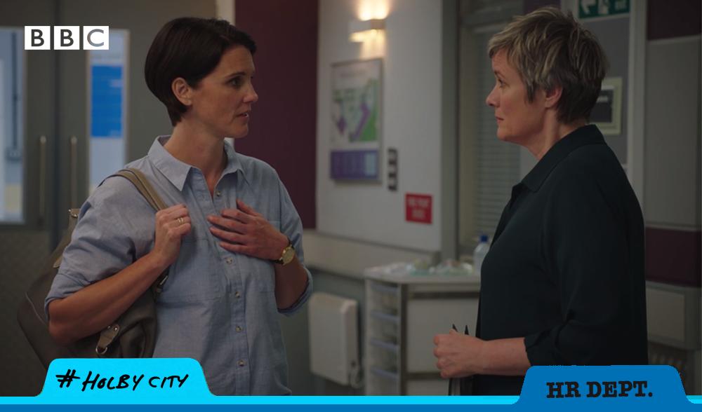 BBCHolbyCity's tweet photo. There's a visitor for Cameron on AAU #HolbyCIty HR https://t.co/mUEIKTbVjR