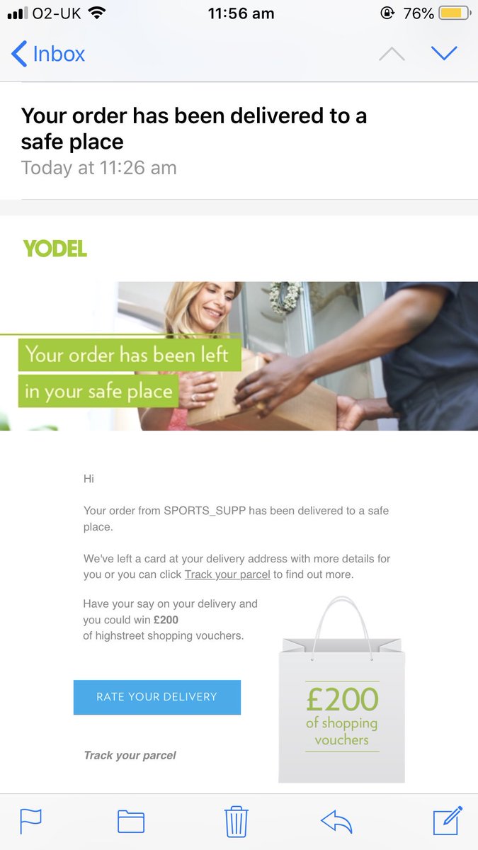 LuceHHarrison's tweet image. Oh really? @YodelOnline #whereismyparcel