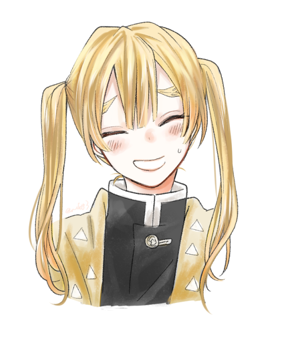 半生🍊さんがTwitterに投稿した我妻善逸(鬼滅の刃)のイラスト。