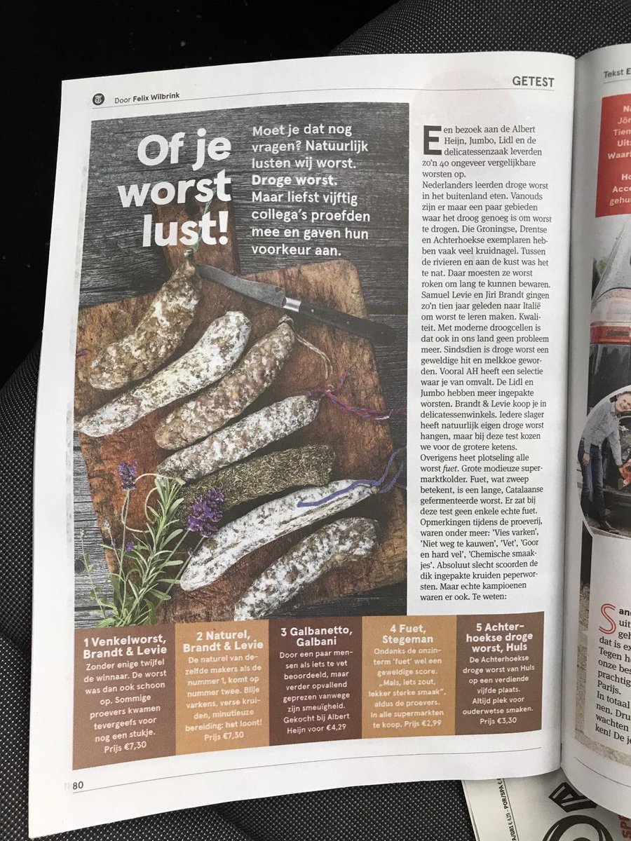 Whoohaaa @FelixWilbrink testte voor <a href="/telegraaf/">De Telegraaf</a> met 50 man droge worst. Eindresultaat de lekkerste is van #brandtenlevie <a href="/worstmakers/">Brandt & Levie</a>. En de op een na lekkerste? Ook van ons. Wij vieren vandaag feest!!