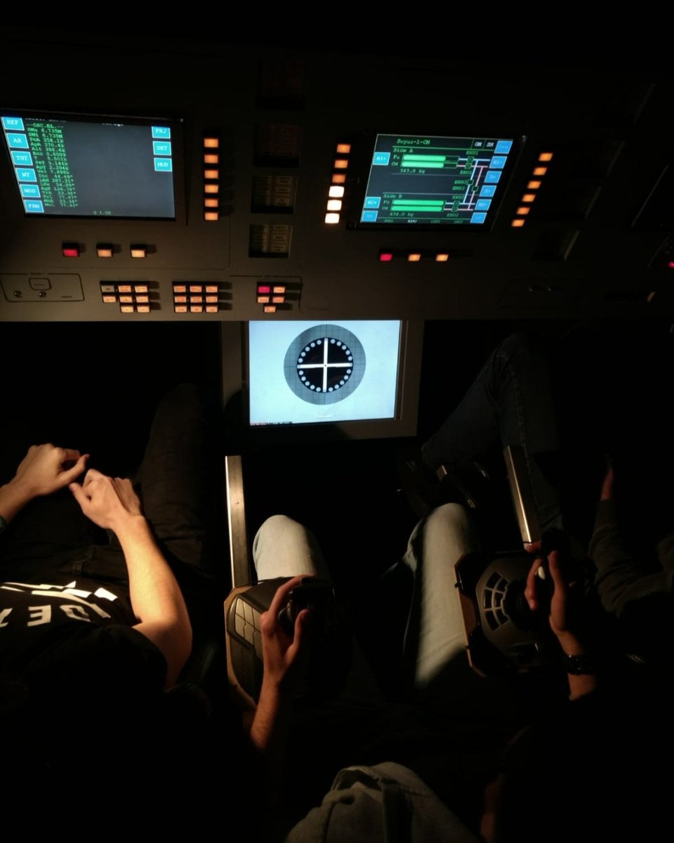 UniStuttgartIRS's tweet photo. On sunday at the SpaceUp conference, you will have the opportunity to take part in a few guided tours to our Soyuz Simulator here in the IRS! Dare to try the docking maneuver? 🚀 https://t.co/4wLgaDJ8Og
