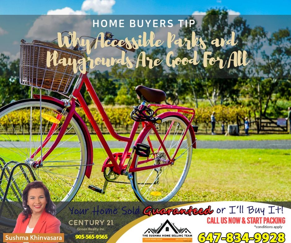 SushmaKhinvasa1's tweet image. Accessible parks and playgrounds connect people through universal design by providing opportunities for people of all ages, sizes and levels of ability to participate in activities together.

#SushmaHomeSellingTeam #yourhomesoldguaranteed #VIPBuyer  #homebuyingtip  #realestate