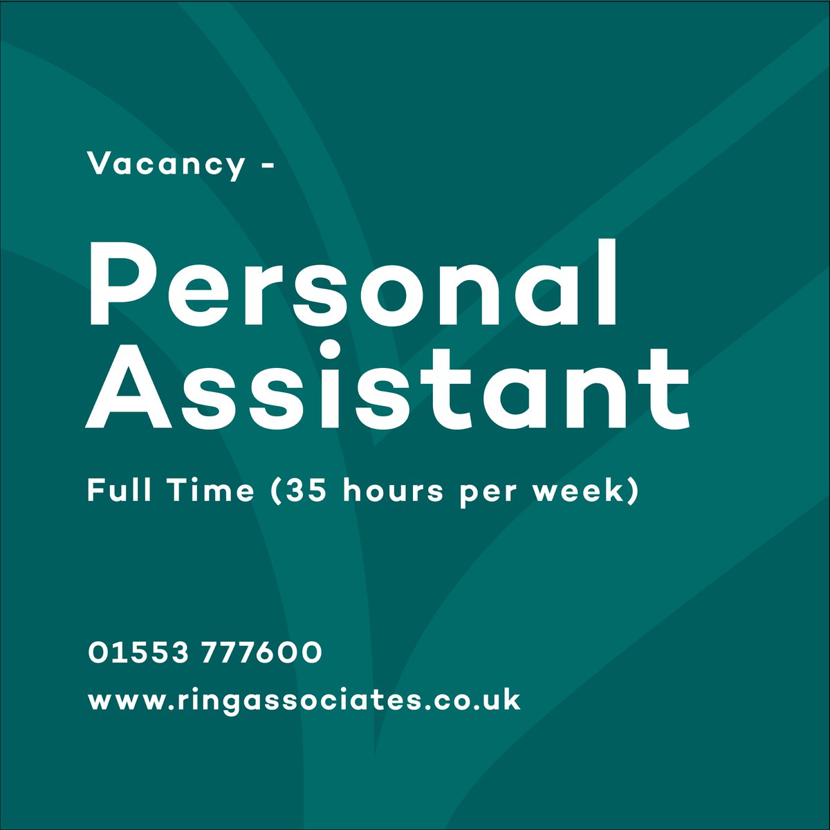 We're currently looking for a Personal Assistant to work closely with our team of advisers.

Full Time (Monday-Friday, 35 hours per week)

From £16,154 to £20,461 per annum

For more information &amp; an application form please visit.
ringassociates.co.uk/about-us/oppor…

#jobs #careers #hiring