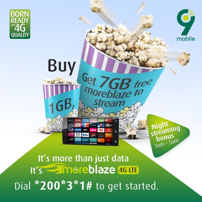 Buy 1 GB or more & get 7 gb free. dial *200*3*1# to get started.