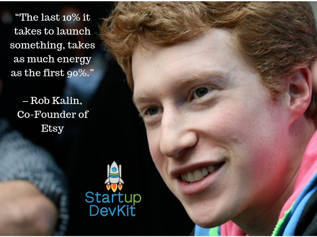 StartupDevKit's tweet photo. “The last 10% it takes to launch something, takes as much energy as the first 90%.” – Rob Kalin @rokali, Co-Founder of Etsy @Etsy
#Quotes #CEO #Founder #Startups #SaaS #Business #StartupDevKit https://t.co/gxNL2vg5WW