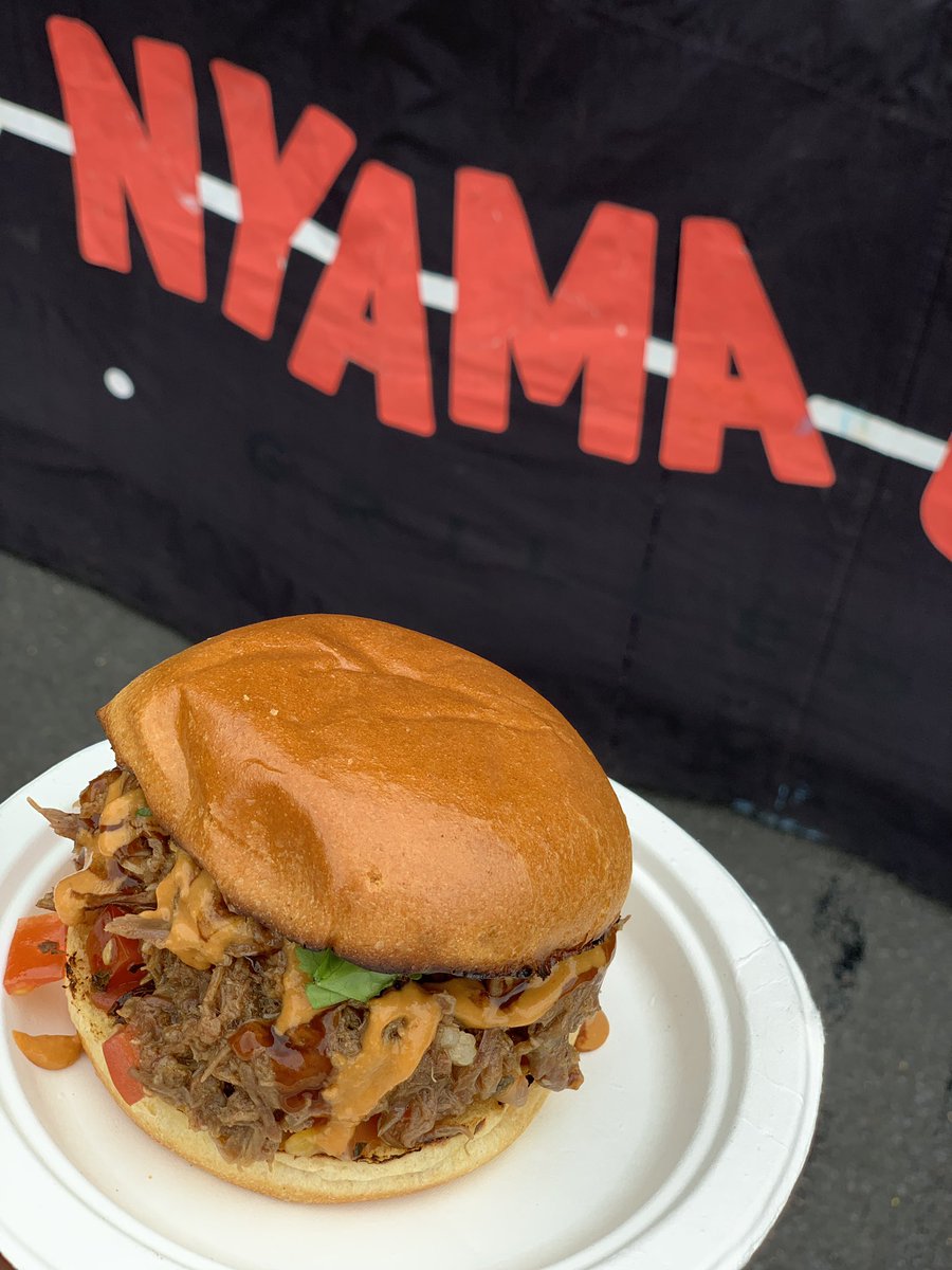 The African King Burger from @NyamaChoma_UK was ridic #EatNorth 😍🍔 (12 hour slow roast goat)