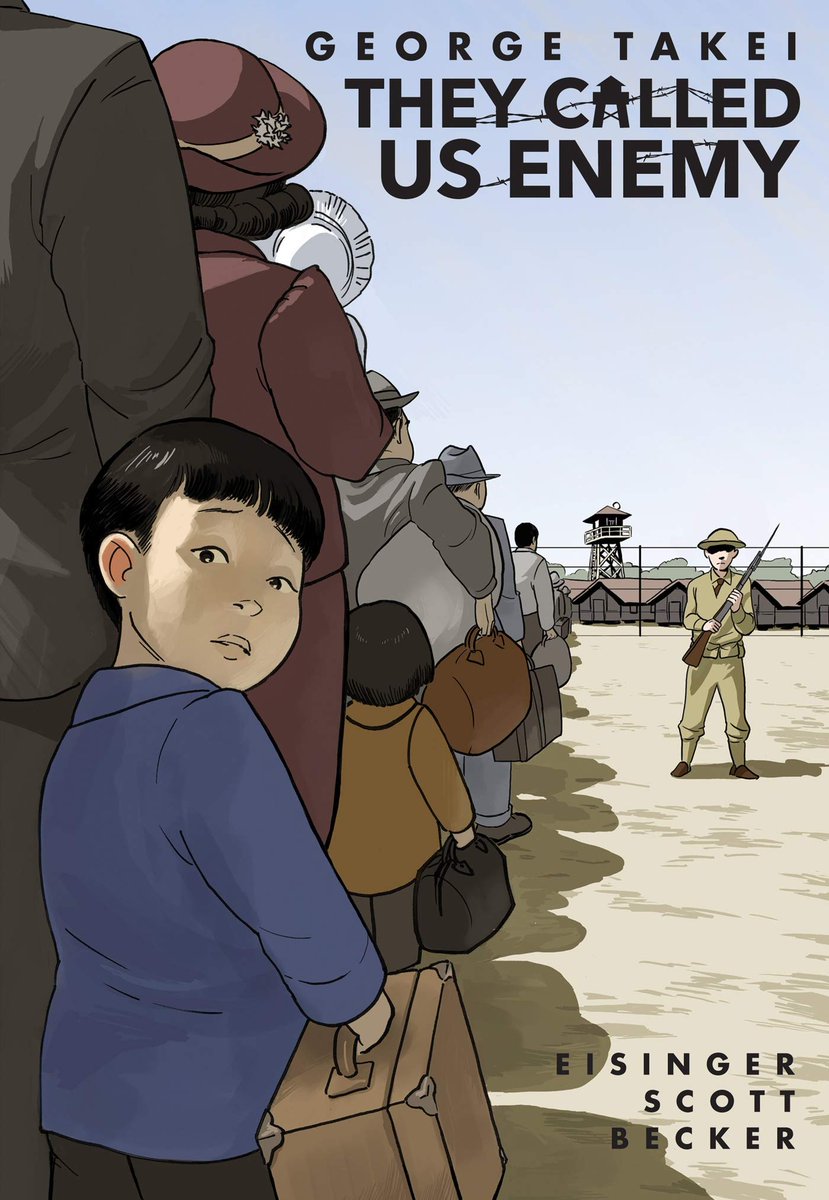 CarolJago's tweet image. Great book alert. 

George Takei’s graphic memoir They Called Us Enemy is an ideal text for teaching discrimination. Appropriate grades 6-12 &amp;amp; beyond.
